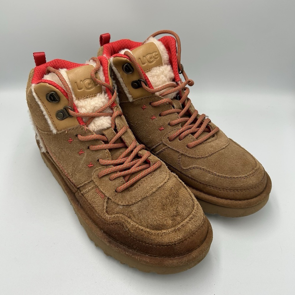 UGG Highland Hi Heritage Womens 9 Chestnut Suede Red Sneaker Boots 1123714